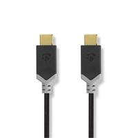 USB 3.1-kabel (Gen2) | Type-C male - Type-C male | 1,0 m | Antraciet - thumbnail