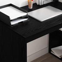 Bureau met plank Zwart eiken 108 x 55 x 103.5 cm Bewerkt hout - thumbnail