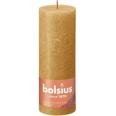 Bolsius rustiek stompkaars 190/68 honeycomb yellow