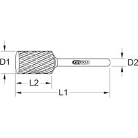 KS Tools 5153221 Freesstift Hardmetaal Lengte 38.5 mm Afmeting, Ø 3 mm - thumbnail