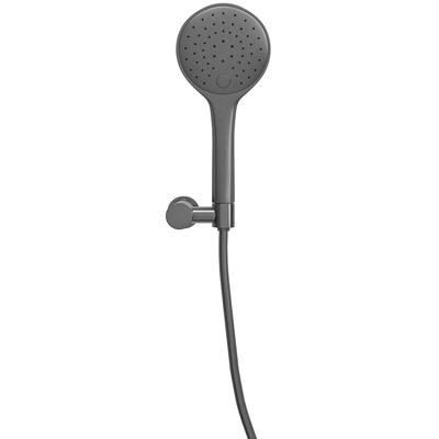Wiesbaden UniMatch - Handdoucheset met Handdouche - 3 standen - 12cm diamater - Doucheslang en Wandhouder - Kantelbaar - Gunmetal
