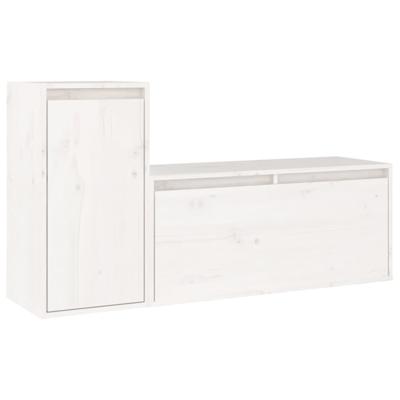 Tv-meubelen 2 st massief grenenhout wit