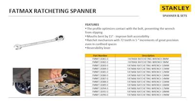 Stanley FMMT13083-0 FatMax Omkeerbare Ringsteeksleutel met ratel 10mm