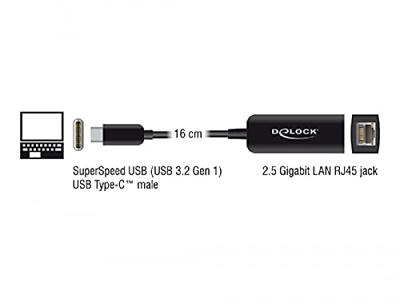 Delock USB 2.0 Adapter [1x USB-C stekker - 1x RJ45-bus] 66645 0.16 m