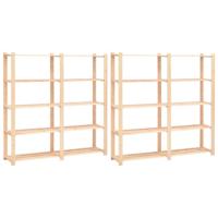 Opbergrekken 5-laags 2 st 170x38x170 cm grenenhout 500 kg - thumbnail