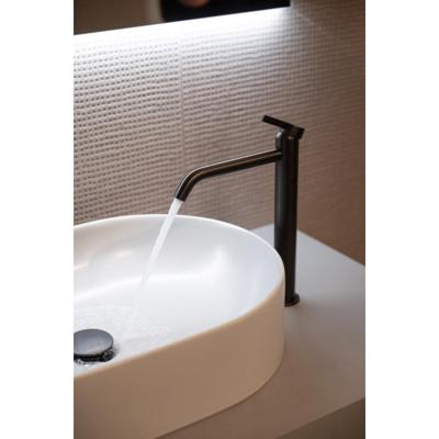 Hotbath Ace - Wastafelmengkraan - zonder Waste - Hoog - Geborsteld Zwart PVD - Opbouw - Messing - V01