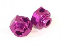 Aluminium hex hub clamp type 12mm (purple/2pcs) - thumbnail