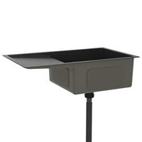 VidaXL Gootsteen handgemaakt roestvrij staal zwart - thumbnail