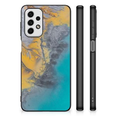 Samsung Galaxy A23 Marmeren Print Telefoonhoesje Marble Blue Gold