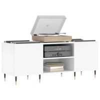 Platenkast 121x38x48 cm bewerkt hout wit - thumbnail