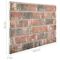 Wandpanelen 11 st 3D donkerbruine en grijze baksteen EPS - thumbnail