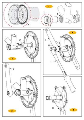 MICHE crankstel "pistard 2.0" crankset pistard 2.0" 50 teeth