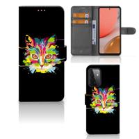 Samsung Galaxy A72 Leuk Hoesje Cat Color - thumbnail