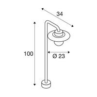 SLV 1000822 MOLAT Staande buitenlamp Energielabel: E (A - G) E27 60 W Antraciet - thumbnail