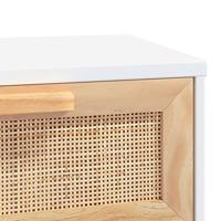 Wandtafel 80x30x75 cm massief grenenhout en natuurlijk rattan - thumbnail