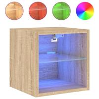 Tv-wandmeubels met LED 2 st 30x28,5x30 cm sonoma eikenkleurig - thumbnail