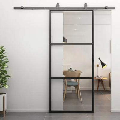 Loftdeur Stalen schuifdeur 3-vaks met helder glas Incl. schuifdeursysteem Loftdeur Stalen schuifdeur 3-vaks met helder glas Incl. schuifdeursysteem