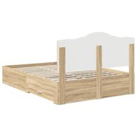 Bedframe met hoofdeinde Sonoma Eiken 140 x 200 cm Bewerkt hout - thumbnail
