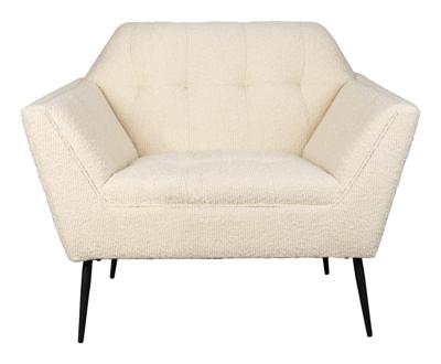 Dutchbone Fauteuil 'Kate' Bouclé, kleur Beige Dutchbone Fauteuil 'Kate' Bouclé, kleur Beige