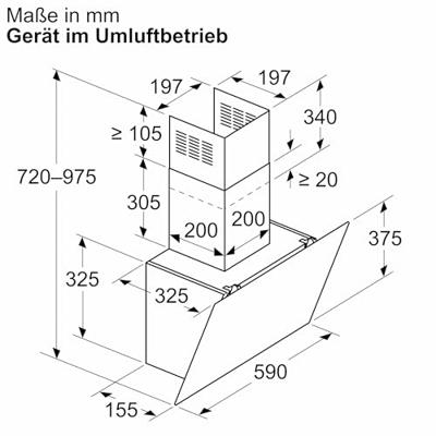 Bosch DWK65DK60 Schouwkap Zwart