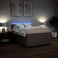 Boxspring met matras stof taupe 140x200 cm - thumbnail