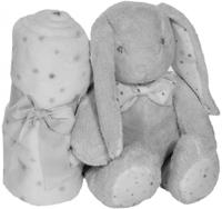 Interbaby babydeken en knuffel Haas 80 x 110 cm pluche - thumbnail