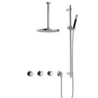 Hotbath Cobber - CB7067 - Inbouw Regendoucheset - Chroom - 2 Stopkranen - Thermostatisch - Plafondbuis 30 cm - Hoofddouche 300 mm - Staafhanddouche - Glijstang 900 mm - met M106 - Waterbesparend - thumbnail