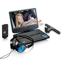 Lenco Draagbare 9" DVD-speler met USB-koptelefoon en montagebeugel Blauw / Zwart - DVP-910BU - thumbnail