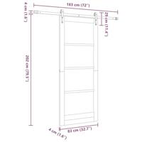 Schuifdeur met Hardware Set 83x202 cm Massief Vurenhout - thumbnail
