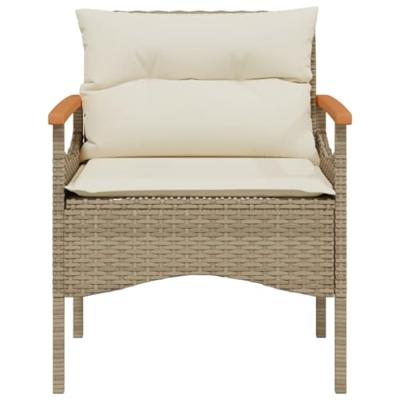 3-delige Loungeset met kussens poly rattan beige 3-delige Loungeset met kussens poly rattan beige