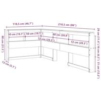 Boekenkast Hoofdeinde L-vormig 100 cm massief grenenhout - thumbnail
