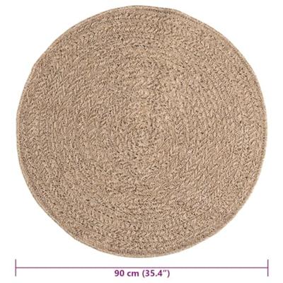 Vloerkleed 90 cm voor binnen en buiten jute look - thumbnail