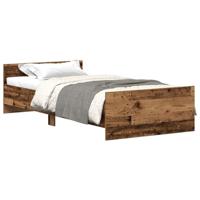 Bedframe zonder matras 75x190 cm spaanplaat oud hout - thumbnail