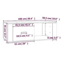 Salontafel 100x50,5x35 cm bewerkt hout zwart - thumbnail