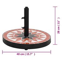 VidaXL Parasolvoet rond 12 kg terracotta wit - thumbnail