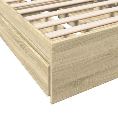 Bedframe met lades bewerkt hout sonoma eikenkleurig 90x190 cm - thumbnail