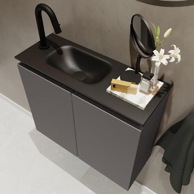 MONDIAZ TURE 60cm toiletmeubel dark grey. EDEN wastafel urban links 1 kraangat MONDIAZ TURE 60cm toiletmeubel dark grey. EDEN wastafel urban links 1 kraangat