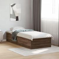 Bedframe bewerkt hout bruin eikenkleur 100x200 cm - thumbnail
