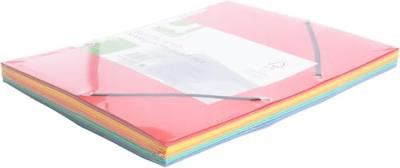 Q-CONNECT elastomap, A4, 3 kleppen en elastieken, karton, assorti, pak van 10 stuks Q-CONNECT elastomap, A4, 3 kleppen en elastieken, karton, assorti, pak van 10 stuks