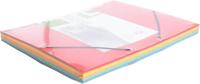 Q-CONNECT elastomap, A4, 3 kleppen en elastieken, karton, assorti, pak van 10 stuks - thumbnail