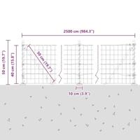 VidaXL Hek met paal zilver 0,4 x 25 m staal - thumbnail