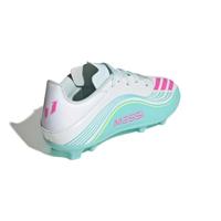 adidas F50 Messi League Gras / Kunstgras Voetbalschoenen (MG) Kids Wit Turquoise Roze - thumbnail