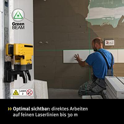 Stabila LAX 50 G Kruislijnlaser | 30 m | ± 0,5 mm/m | 3 x type AA | 1 stuk - 19110