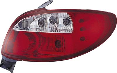 Set Achterlichten passend voor Peugeot 206 excl. CC/SW - Rood/Helder DLPER39
