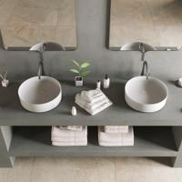 Opbouw Waskom Ideavit Solidfloat 40x40x12 cm Solid Surface Mat Wit Ideavit - thumbnail