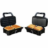 LITTLE BALANCE 8368 Speed'n Mixt 1200, Wafelijzer & Grill 2 in 1, 1 wafelplaat, 1 verwisselbare grillplaat, 1200 W, RVS - thumbnail