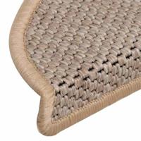 VidaXL Trapmatten zelfklevend 15 st sisal-look 56x17x3 cm lichtbeige - thumbnail