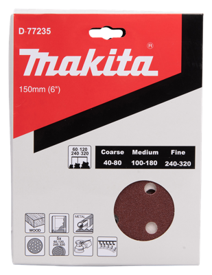 Makita Accessoires Schuurschijf 150mm Red Velcro - D-77235 D-77235