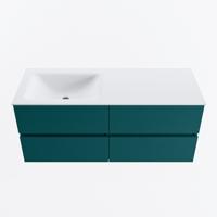 MONDIAZ VICA 120cm badmeubel onderkast Smag 4 lades. Wastafel CLOUD links zonder kraangat, kleur Talc. - thumbnail