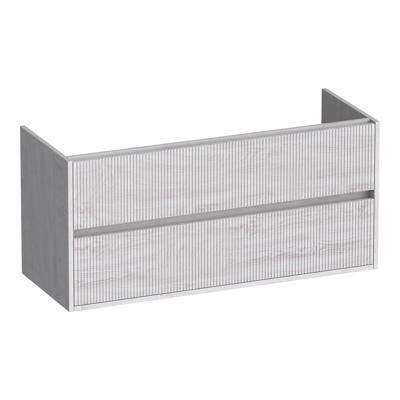 Brauer Adore Wavy - Onderkast - 120 cm - met 2 Softclose Lades Greeploos en 2 Sifon Uitsparingen - Forest Seashell